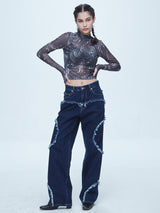 スネーク カッティング デニムパンツ / Snake Cutting Denim Pants