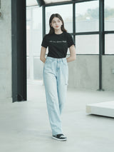 ダメージワイドデニムパンツ / W1014 DAMAGE WIDE DENIM PANTS