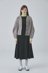アルパカカーブスリーブカーディガン / Alpaca Curve Sleeve Cardigan [Brown]