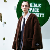 [UNISEX] Reversible Padded Cardigan Coat (Brown) (6656655294582)
