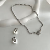 cho ボールチェーンハートボールドデイリールックチョーカーショートネックレス / cho Ball Chain Heart Bold Daily Look Choker Short Necklace
