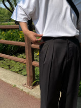 マインミニマルツータックワイドスラックス