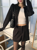 Dini Basic Wool Pintuck Winter Shorts