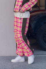 COLOR COMBINATION TUCK PANTS [PINK]
