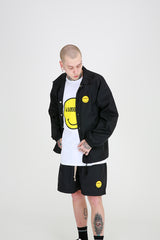 SMILE HALF PANTS (BLACK) (6699087167606)