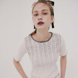 ニットグラデーションプリントトップ/KNIT GRADATION PRINT TOP