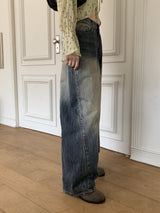 ビンテージウォッシングロングワイドデニムパンツ / O-too vintage washing long wide denim pants