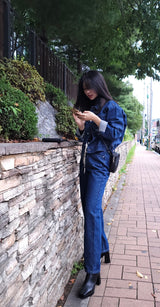 ルーズフィットバックレーベルポイントダークデニムジャケット/LOOSE FIT BACK LABEL POINT DARK DENIM JACKET [17707]
