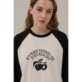 ピーチアーチプリントラグランロングスリーブTシャツ / PEACH ARCH PRINT RAGLAN LONG SLEEVE T-SHIRT_BLACK