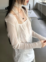 パーカーブヴィンテージ刺繍レイヤードナッシュミニワンピース