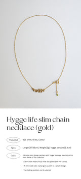 ヒュッゲライフスリムチェーンネックレス/Hygge life slim chain necklace (gold)