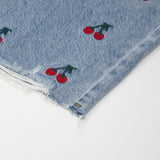 ストレートフィットチェリー刺繡クロップドデニムパンツ/ STRAIGHT FIT CHERRY EMBROIDERY CROPPED DENIM PANTS [6811]