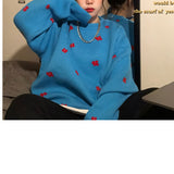 フラワーニット / Blue flower knit