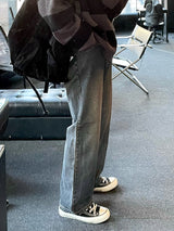 バルカンワイドデニムパンツ/BALCAN WIDE BLACK DENIM PANTS(ONE COLOR)
