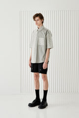 3 CHECK COMPLEX HALF SHIRT (6566840500342)