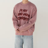 BRUSH LETTERING MOHAIR OVERFIT KNIT