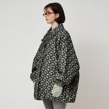 RIBBON PADDED JUMPER, FLORAL BLACK