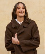 ウールブレンドローブコート/RCH wool blended robe coat brown