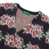 フラワーパターンクロップカーディガン / Flower Pattern Crop Cardigan_Black