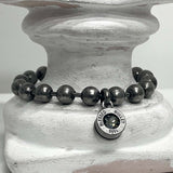 [BLESSEDBULLET]9mm ball chain bulletback bracelet_dark silver (4642326413430)