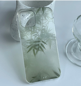 エモーショナルフラワーシルエットグリーンフォーンハードケース / Emotional flower silhouette green phone hard case
