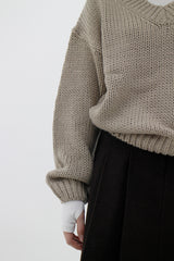 バゲットVネックニット/Baguette V-neck Knit (4color)