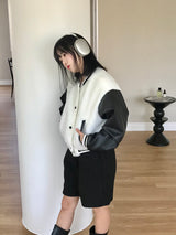 Blando fleece varsity jacket