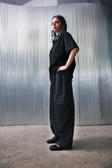 H-T CARGO BALLOON SWEAT PANTS (Charcoal) / カーゴバルーンスウェットパンツ