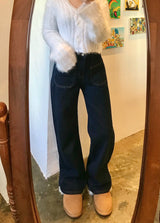 ワイドフィットダークブルーデニムパンツ / WIDE FIT DARK BLUE DENIM PANTS [17790]