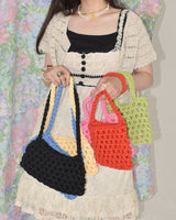 フルーツネットホーボーバッグ/fruit net hobo bag (black)