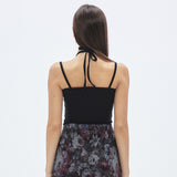 Halter Ribbon Top [BLACK] (6674528305270)