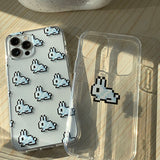 Rabbit Pattern - Pixel Rabbit Phone Case