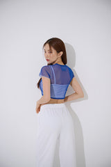 4ラインメッシュクロップトップ/TOP(9360) 4 Line Mesh Crop Tee