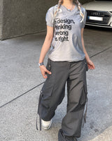 Romantic sporty block core lettering short-sleeved T-shirt