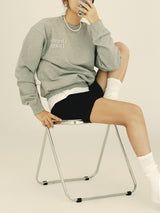 original logo sweat shirt. melange gray