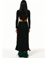 221-SHIRRING GRAPHIC LONG-SKIRT(NONE-FLEECE) (6677538537590)