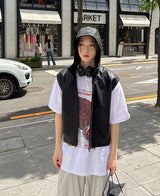 フードクロップレザーベスト (2 color)