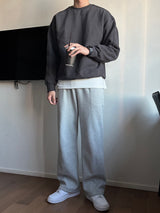 LMN ラインオーバーサイズスウェットシャツ / LMN line oversized fit sweatshirt (4 colors)