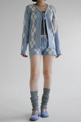 アーガイルリボンカーディガン / Argyle Ribbon Cardigan (3color)