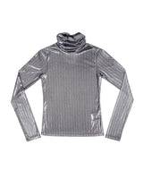 シャーリングネックTシャツ/Shirring Neck T-Shirt _ Dark Silver