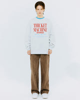 チケットマシンタイポスウェットシャツ/THICKET MACHINE TYPO SWEATSHIRT-WHITE MELANGE