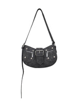 デニムスタッズショルダーバッグ/Denim Studded Shoulder Mini Bag (2color)