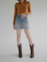 ビーフカラージップアップTシャツ / Beef collar zip-up T-shirt (4color)