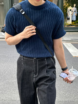 Breen Cable Round Short-Sleeved Knit (5 colors)