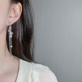 Ribbon and Crystal Drops Piercing - Silver