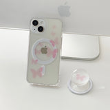 Pink - Blur Butterfly Magsafe Phone Case Bead Tok Set