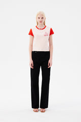 チェリーカラーリングキャップスリーブTシャツ / CHERRY COLORING CAP SLEEVE T-SHIRT [SALMON]