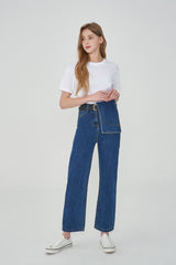 ストレートフィットウエストカバードデニムパンツ / STRAIGHT FIT WAIST COVERED DENIM PANTS [6872]