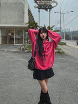 (UNISEX) フィックスピンタック起毛オーバーフード