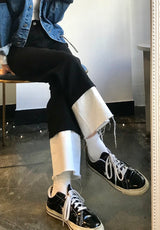 セミワイドフィットデニムパンツ/SEMI WIDE FIT BLACK+WHITE DENIM PANTS [17723]
